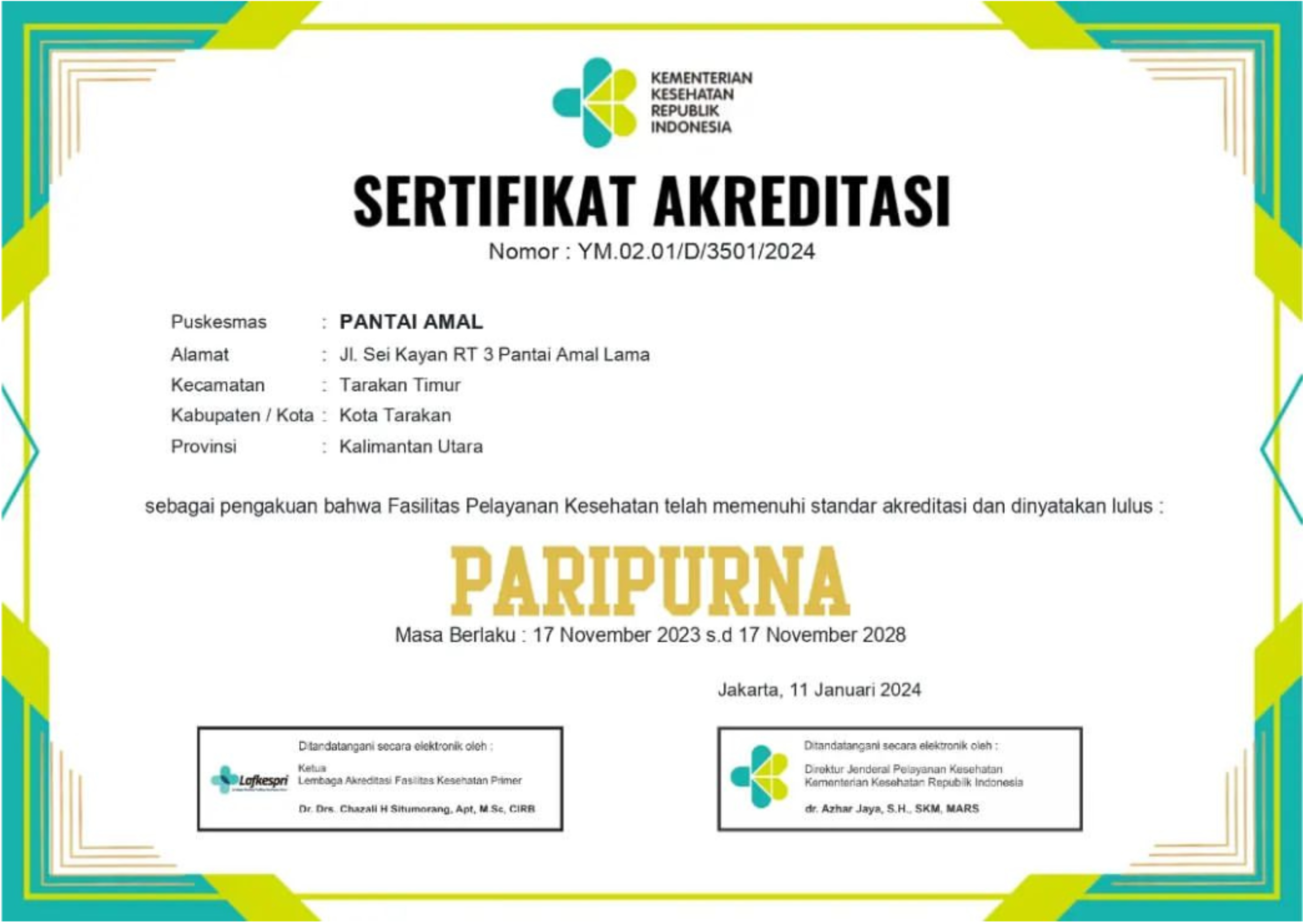 Sertifikat Akreditasi